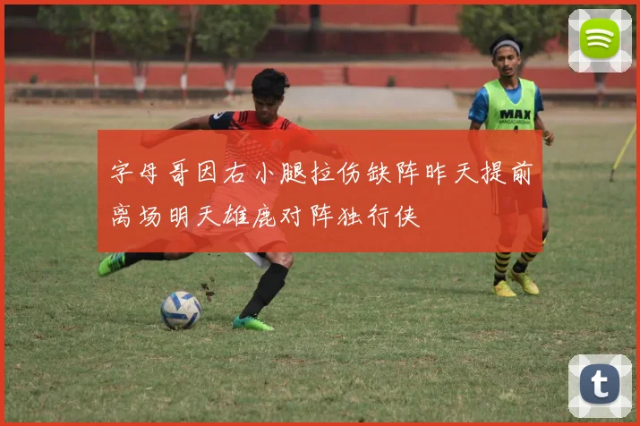 字母哥因右小腿拉伤缺阵昨天提前离场明天雄鹿对阵独行侠